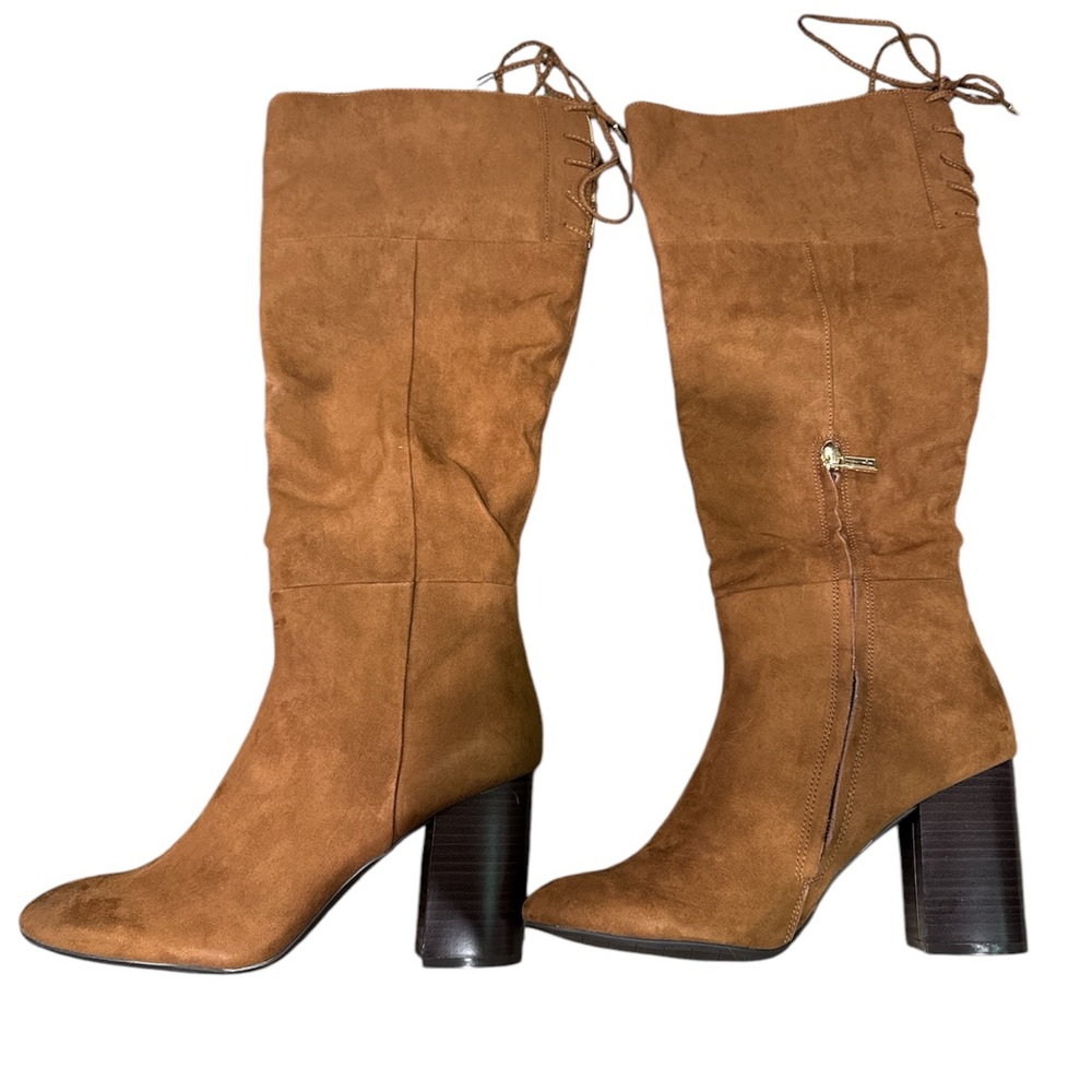 Brown Suede Knee-High Boots